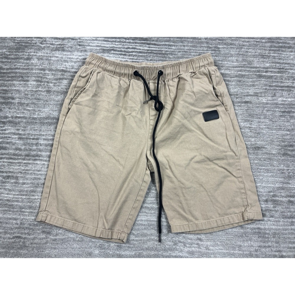 Shein Shorts Mens Small‎ Beige Drawstring Chino Pull On Cotton Blend